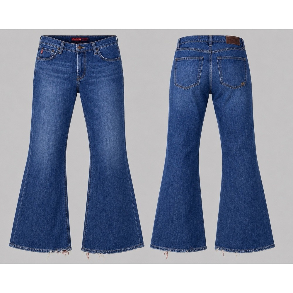 Big Star FLARY JEANS BOOT  Womens 30R MEDIUM WASH WHISKERING  Stretch Made USA